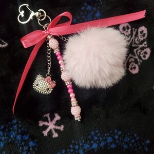 Handmade Beaded Hello Kitty Purse Charm